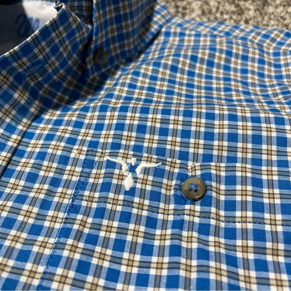 wrangler 20x competition shirt youth boy L blue plaid cowboy long sleeve rodeo - Picture 2 of 10